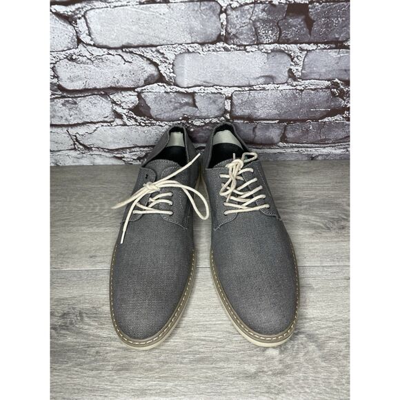 Public Opinion Gray Derby Oxfords Textured Fabric Casual Lace Up Shoes Men 9.5M - Picture 16 of 16
